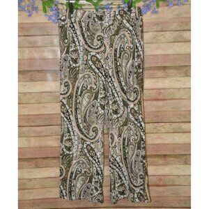Cato Paisley Floral Wide Leg Palazzo Pants Size L Super Soft Elastic Waist Comfy